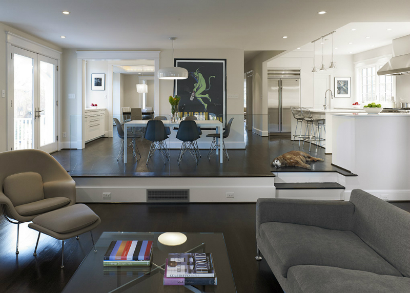Open living and dining space