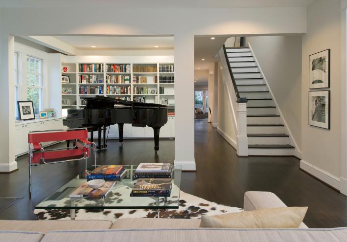 Library and stairway interior